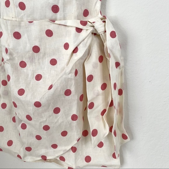 Reformation Turnip Strapless Wrap Polka Dot Mini Dress in Andie - Size 6 - Picture 5 of 6